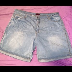 Plus size denim shorts